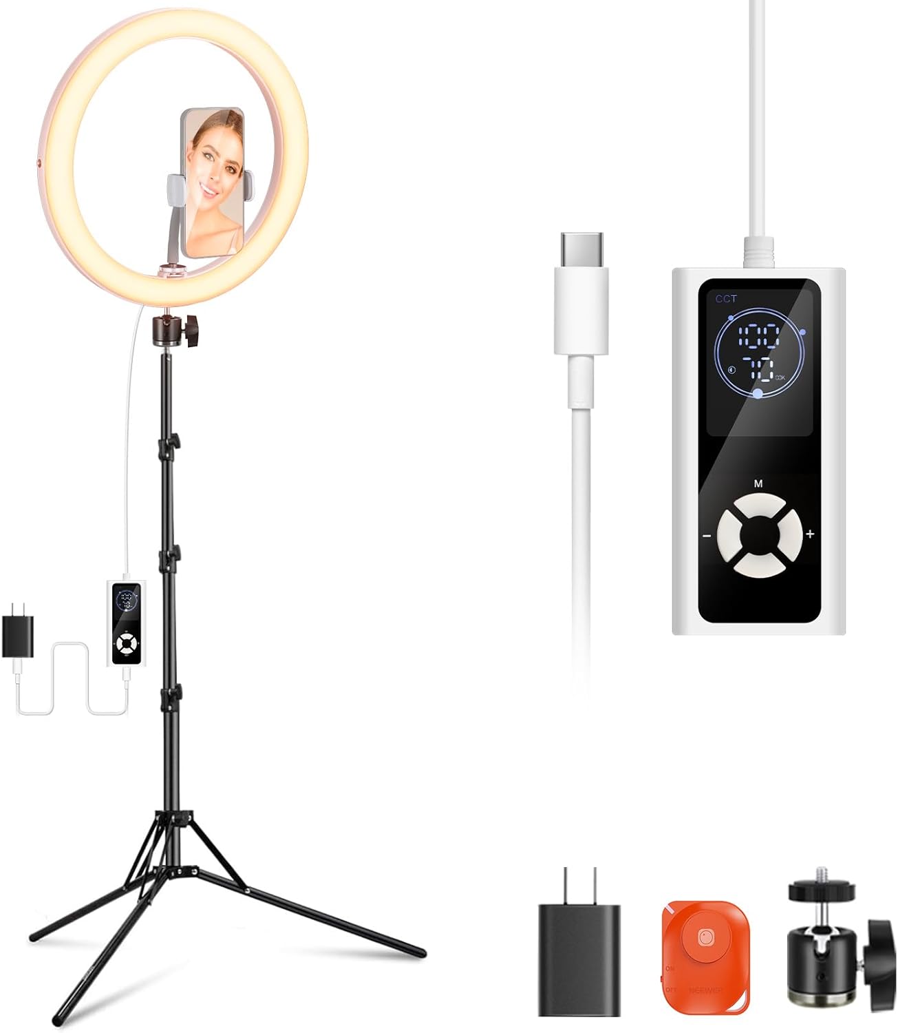 High Power LED Ring Light with Tripod Stand