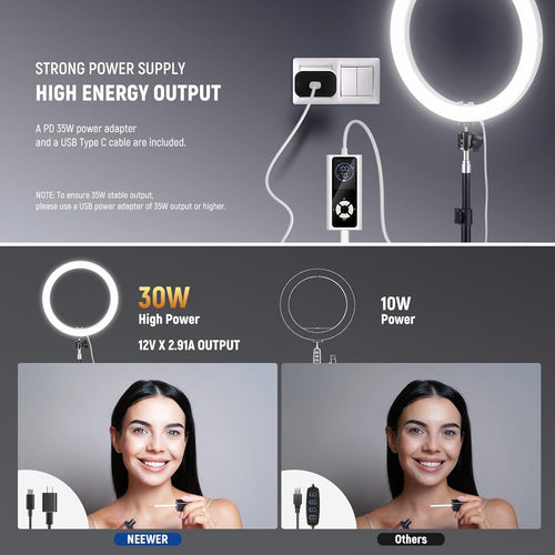 High Power LED Ring Light with Tripod Stand