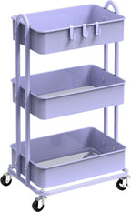 3-Tier Heavy Duty Metal Utility Rolling Cart
