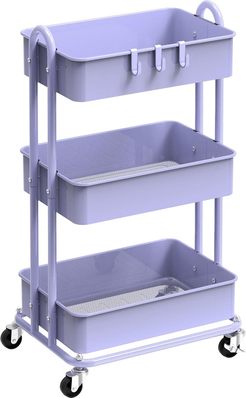 3-Tier Heavy Duty Metal Utility Rolling Cart