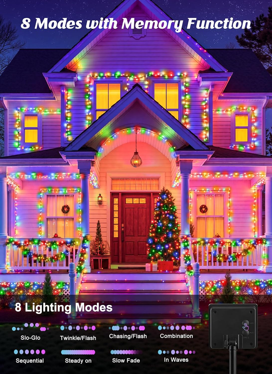 2 Pack Solar String Lights Outdoor