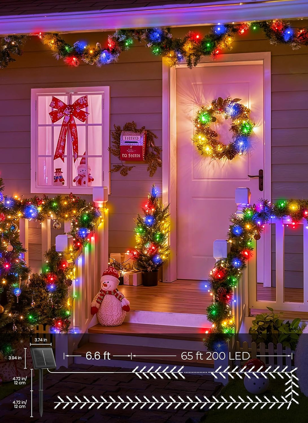 2 Pack Solar String Lights Outdoor